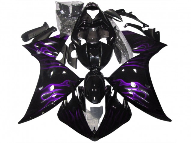 2009-2011 Black & Purple Flame Yamaha R1 Motorcycle Fairing 2009-2011 Black & Purple Flame Yamaha R1 Motorcycle Fairing