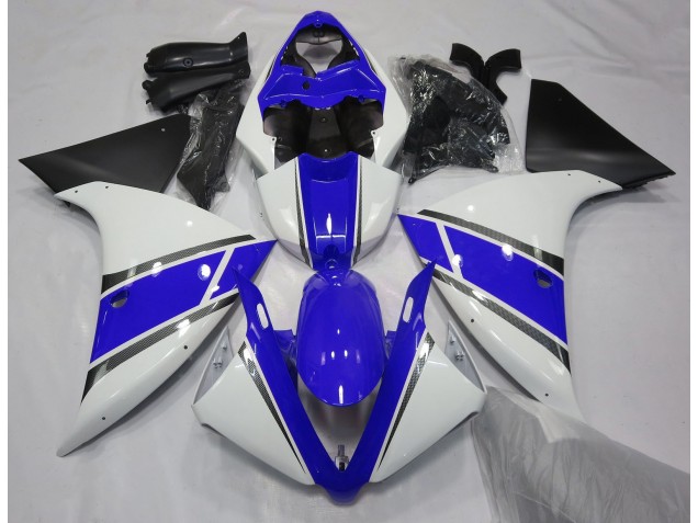 2009-2011 Gloss White and Blue Yamaha R1 Motorcycle Fairing 2009-2011 Gloss White and Blue Yamaha R1 Motorcycle Fairing