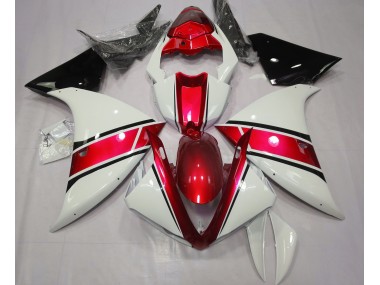 2009-2011 Gloss White and Metallic Red Yamaha R1 Motorcycle Fairing