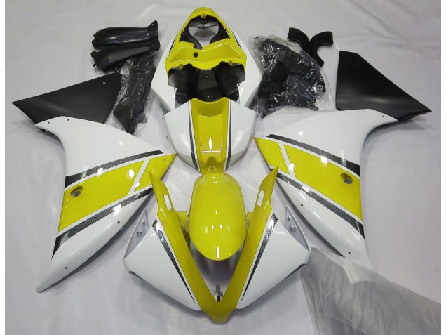2009-2011 Gloss White and Yellow Yamaha R1 Motorcycle Fairing 2009-2011 Gloss White and Yellow Yamaha R1 Motorcycle Fairing