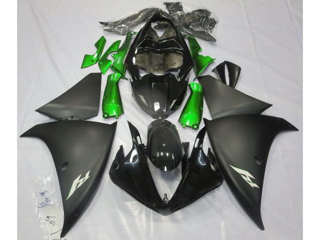 2009-2011 Matte Black & Green Yamaha R1 Motorcycle Fairing 2009-2011 Matte Black & Green Yamaha R1 Motorcycle Fairing