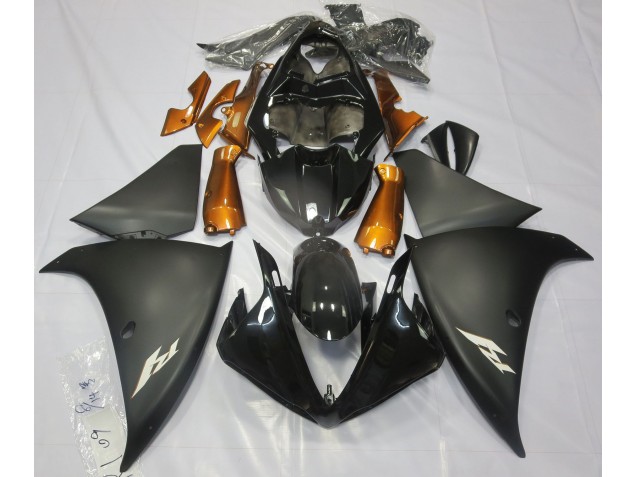 2009-2011 Matte Black & Orange Yamaha R1 Motorcycle Fairing