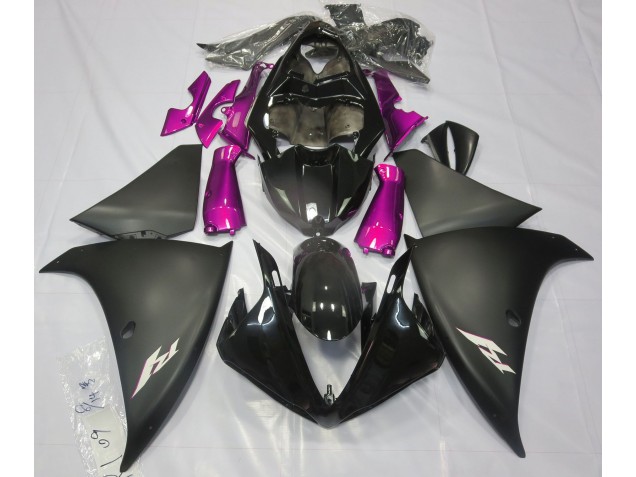 2009-2011 Matte Black & Pink Yamaha R1 Motorcycle Fairing 2009-2011 Matte Black & Pink Yamaha R1 Motorcycle Fairing