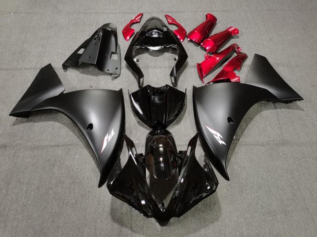 2009-2011 Matte Black and Red Yamaha R1 Motorcycle Fairing 2009-2011 Matte Black and Red Yamaha R1 Motorcycle Fairing