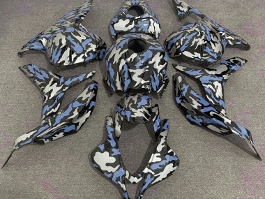 2009-2012 Blue and Silver Camo Honda CBR600RR Motorcycle Fairing