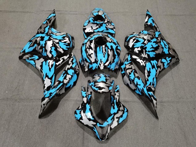 2009-2012 Custom Blue / Silver Camo Honda CBR600RR Motorcycle Fairing