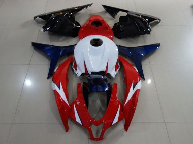 2009-2012 Gloss Red / White Honda CBR600RR Motorcycle Fairing
