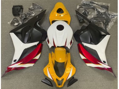 2009-2012 Gloss Red White and Yellow Honda CBR600RR Motorcycle Fairing
