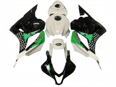 2009-2012 Gloss White & Green Splatter Honda CBR600RR Motorcycle Fairing