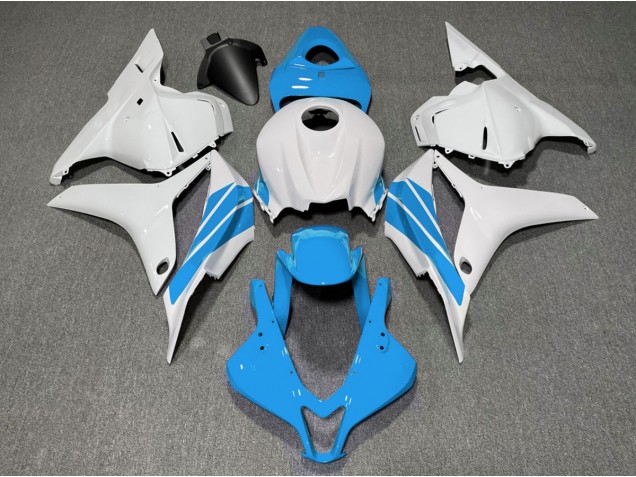2009-2012 Light Blue and White Side Stripe Honda CBR600RR Motorcycle Fairing 2009-2012 Light Blue and White Side Stripe Honda CBR600RR Motorcycle Fairing