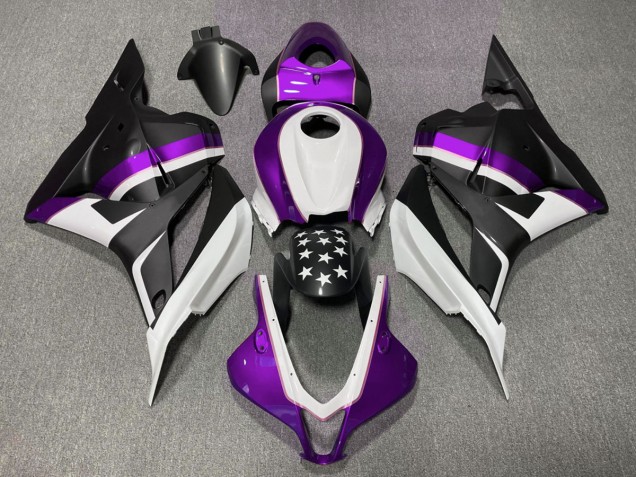 2009-2012 Matte Black and Purple Star Honda CBR600RR Motorcycle Fairing 2009-2012 Matte Black and Purple Star Honda CBR600RR Motorcycle Fairing