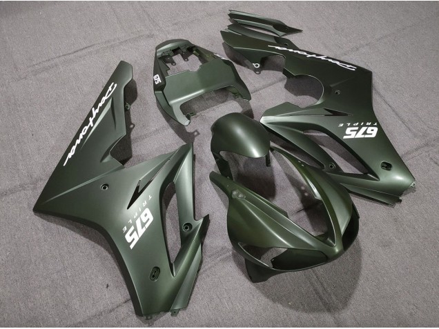 2009-2012 Matte Green White Triumph Daytona 675 Motorcycle Fairing 2009-2012 Matte Green White Triumph Daytona 675 Motorcycle Fairing