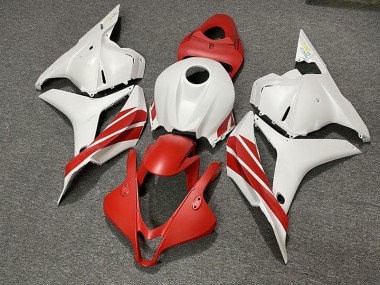 2009-2012 Matte Red / White Honda CBR600RR Motorcycle Fairing