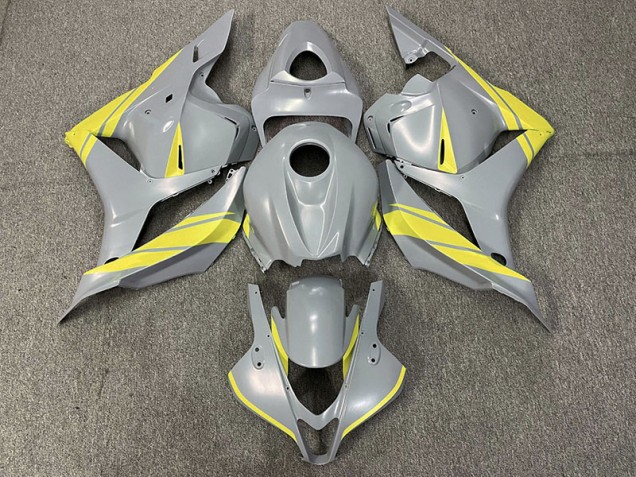 2009-2012 Nardo Grey and Yellow Honda CBR600RR Motorcycle Fairing 2009-2012 Nardo Grey and Yellow Honda CBR600RR Motorcycle Fairing