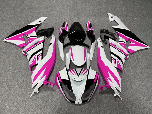 2009-2012 Pink White and Black Zag Kawasaki ZX6R Motorcycle Fairing 2009-2012 Pink White and Black Zag Kawasaki ZX6R Motorcycle Fairing