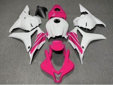 2009-2012 Pink and White Side Stripe Honda CBR600RR Motorcycle Fairing