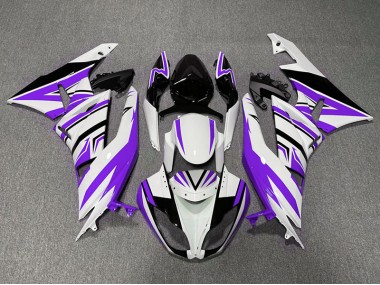 2009-2012 Purple White and Black Zag Kawasaki ZX6R Motorcycle Fairing