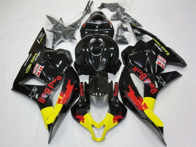 2009-2012 Red Bull Gloss Black Honda CBR600RR Motorcycle Fairing