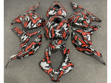 2009-2012 Red Grey Camo Honda CBR600RR Motorcycle Fairing