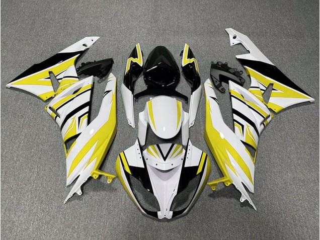 2009-2012 Yellow White and Black Zag Kawasaki ZX6R Motorcycle Fairing 2009-2012 Yellow White and Black Zag Kawasaki ZX6R Motorcycle Fairing