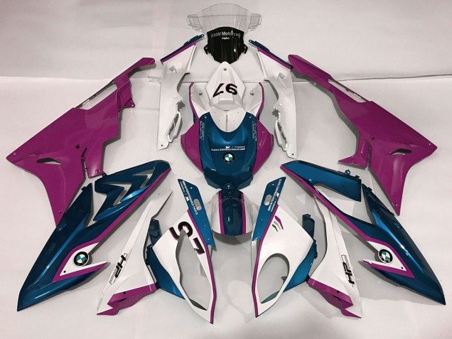 2009-2014 Alien Blue and White BMW S1000RR Motorcycle Fairing