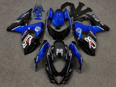 2009-2016 Black and Blue with Custom Logos Suzuki GSXR 1000 Motorcycle Fairing