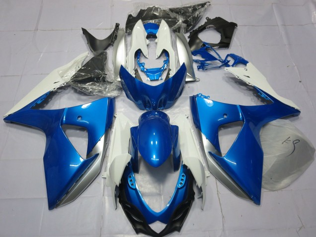 2009-2016 Blue and White Suzuki GSXR 1000 Motorcycle Fairing