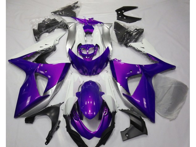 2009-2016 Gloss Purple & White Suzuki GSXR 1000 Motorcycle Fairing 2009-2016 Gloss Purple & White Suzuki GSXR 1000 Motorcycle Fairing