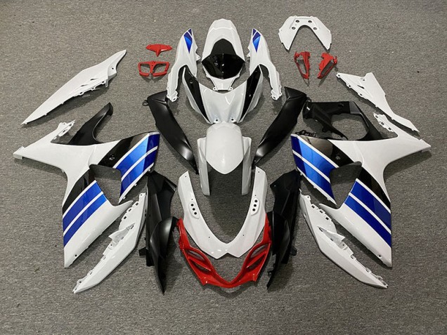 2009-2016 Gloss White Blue Black and Red Suzuki GSXR 1000 Motorcycle Fairing 2009-2016 Gloss White Blue Black and Red Suzuki GSXR 1000 Motorcycle Fairing