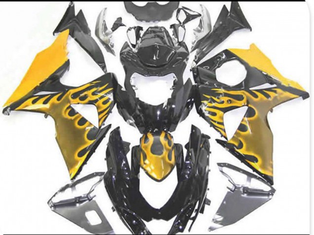 2009-2016 Yellow Flame Suzuki GSXR 1000 Motorcycle Fairing 2009-2016 Yellow Flame Suzuki GSXR 1000 Motorcycle Fairing