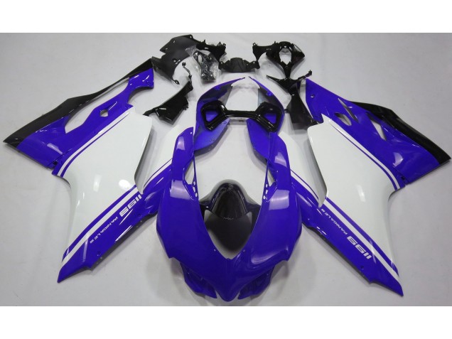 2011-2014 Gloss Blue White and Black Ducati Ducati 1199 Motorcycle Fairing 2011-2014 Gloss Blue White and Black Ducati Ducati 1199 Motorcycle Fairing