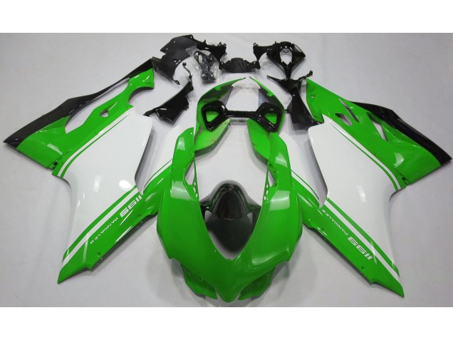 2011-2014 Gloss Green White and Black Ducati Ducati 1199 Motorcycle Fairing