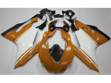 2011-2014 Gloss Orange White and Black Ducati Ducati 1199 Motorcycle Fairing