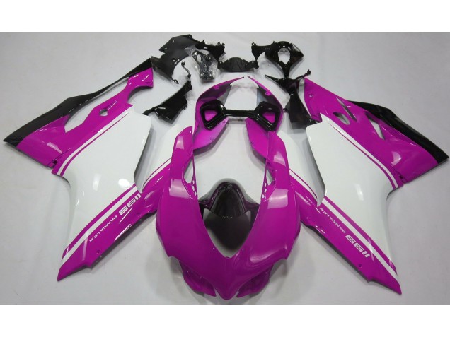 2011-2014 Gloss Pink White and Black Ducati Ducati 1199 Motorcycle Fairing
