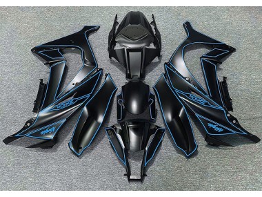 2011-2015 Matte Black & Blue Lining Kawasaki ZX10R Motorcycle Fairing
