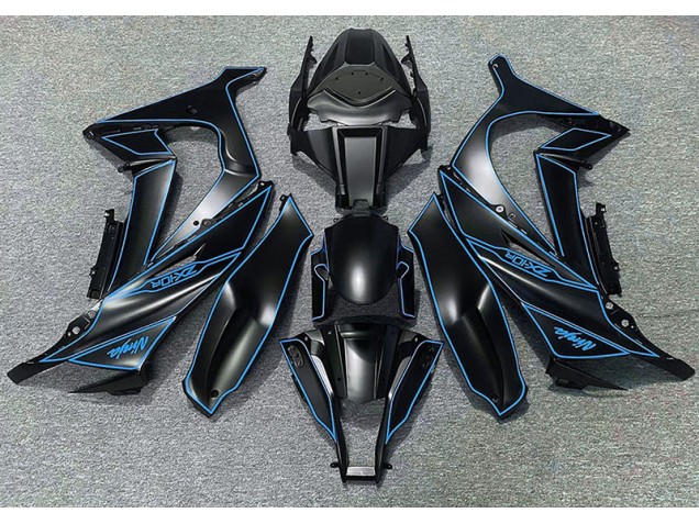 2011-2015 Matte Black & Blue Lining Kawasaki ZX10R Motorcycle Fairing