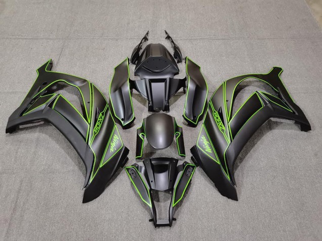 2011-2015 Matte Black & Green Lining Kawasaki ZX10R Motorcycle Fairing 2011-2015 Matte Black & Green Lining Kawasaki ZX10R Motorcycle Fairing