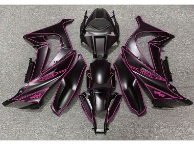 2011-2015 Matte Black & Pink Lining Kawasaki ZX10R Motorcycle Fairing