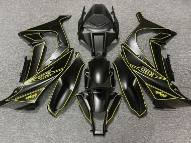 2011-2015 Matte Black & Yellow Lining Kawasaki ZX10R Motorcycle Fairing