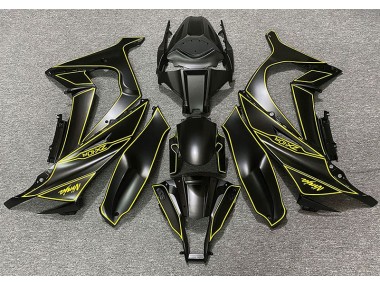 2011-2015 Matte Black & Yellow Lining Kawasaki ZX10R Motorcycle Fairing