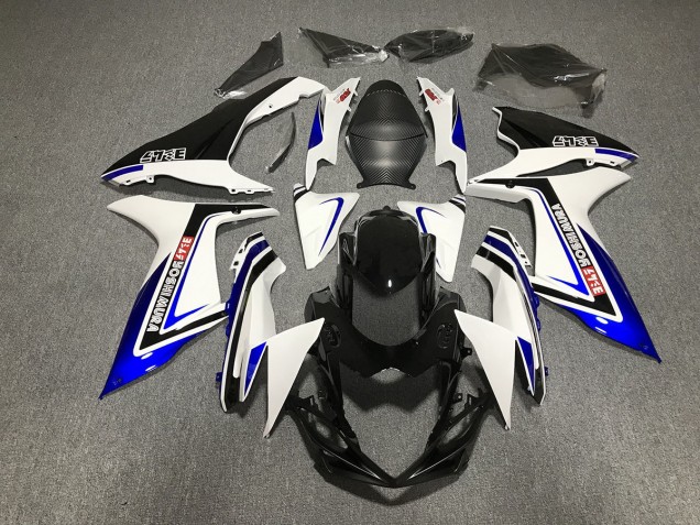2011-2024 Blue Black and White writing Suzuki GSXR 600-750 Motorcycle Fairing