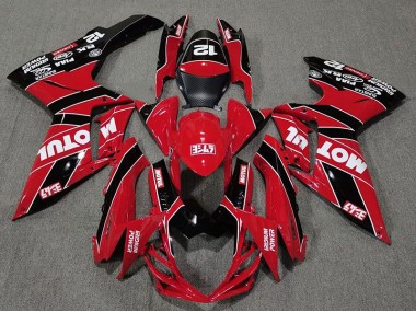 2011-2024 Gloss Red and Black Motul Suzuki GSXR 600-750 Motorcycle Fairing