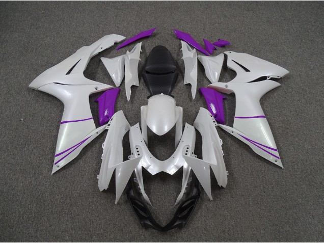 2011-2024 Pearl White and Purple Suzuki GSXR 600-750 Motorcycle Fairing 2011-2024 Pearl White and Purple Suzuki GSXR 600-750 Motorcycle Fairing