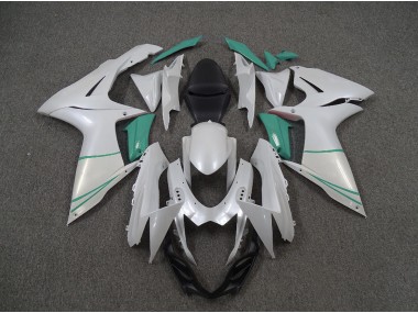 2011-2024 Pearl White and T Blue Suzuki GSXR 600-750 Motorcycle Fairing