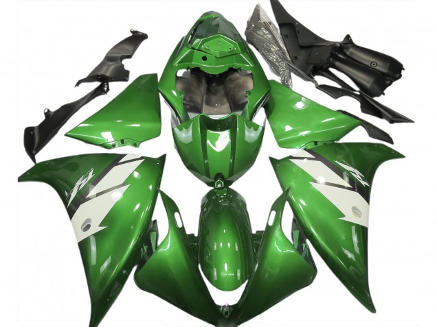 2012-2014 Gloss Green & White Yamaha R1 Motorcycle Fairing 2012-2014 Gloss Green & White Yamaha R1 Motorcycle Fairing