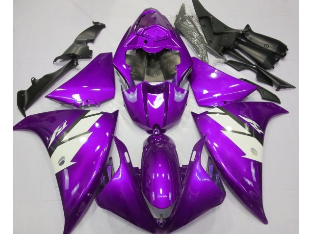 2012-2014 Gloss Purple & White Yamaha R1 Motorcycle Fairing 2012-2014 Gloss Purple & White Yamaha R1 Motorcycle Fairing