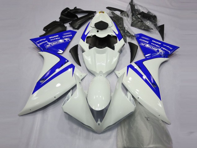 2012-2014 Gloss White and Blue Yamaha R1 Motorcycle Fairing 2012-2014 Gloss White and Blue Yamaha R1 Motorcycle Fairing