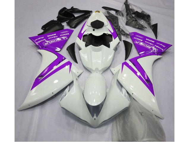 2012-2014 Gloss White and Purple Yamaha R1 Motorcycle Fairing 2012-2014 Gloss White and Purple Yamaha R1 Motorcycle Fairing
