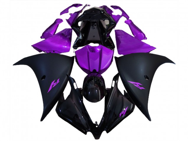 2012-2014 Matte Black and Purple Yamaha R1 Motorcycle Fairing 2012-2014 Matte Black and Purple Yamaha R1 Motorcycle Fairing