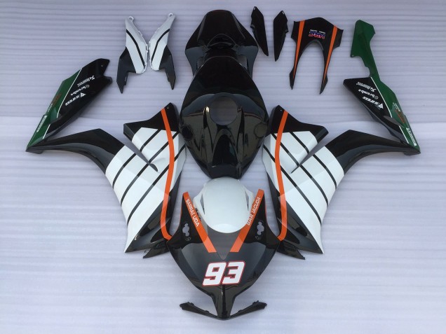 2012-2016 93 Baracuda White and Black Honda CBR1000RR Motorcycle Fairing 2012-2016 93 Baracuda White and Black Honda CBR1000RR Motorcycle Fairing